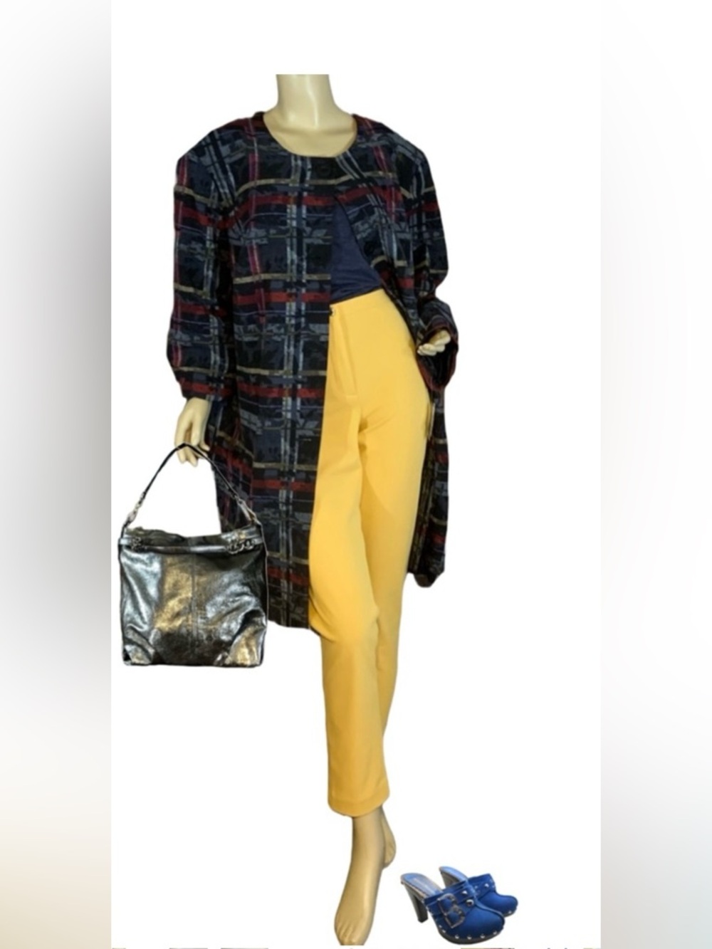 CALVIN KLEIN YELLOW ANKLE LENGTH PONTE KNIT PANTS W/ZIPPER POCKETS (10)